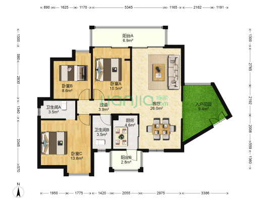 佛罗伦斯柏悦湾 3室1厅2卫 110平方