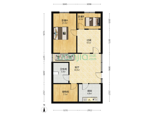 水厂各自楼 2室1厅1卫 40平方
