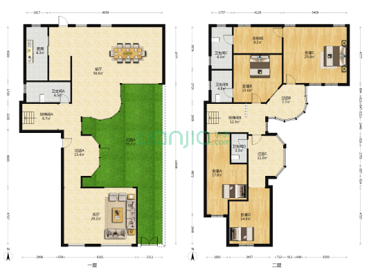 颐和星苑北区 4室2厅4卫 258平方