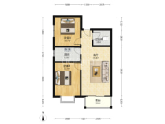 德信公园旁，朝南大两居，带装修，采光好-涿州翡翠城户型图