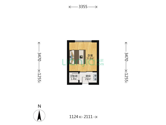 新起点公寓 1室0厅1卫 25平方