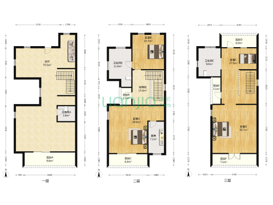 蓝天·玫瑰园 4室1厅3卫 400平方