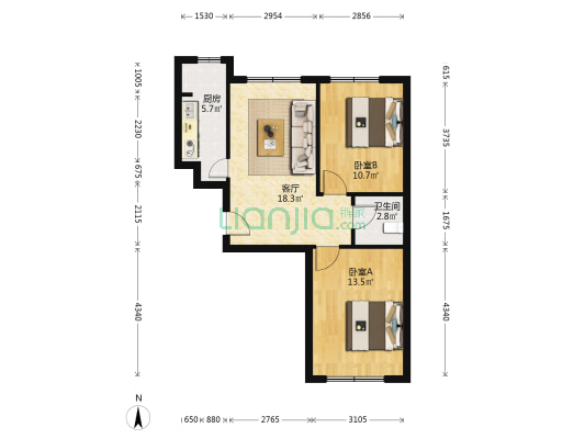 大禹华邦A区 2室1厅1卫 71平方