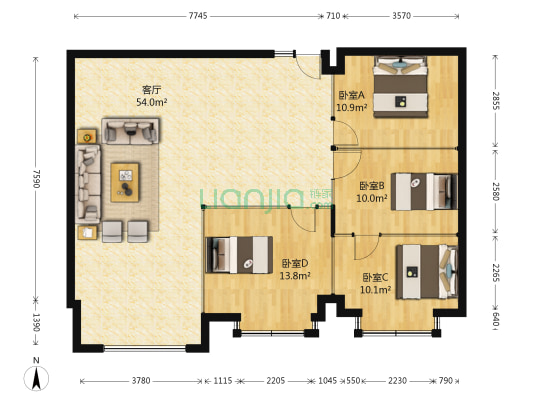 银地商务 4室1厅0卫 150平方