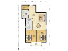 房本满二户型方正 毛坯房随意装修-涿州鸿盛凯旋门户型图