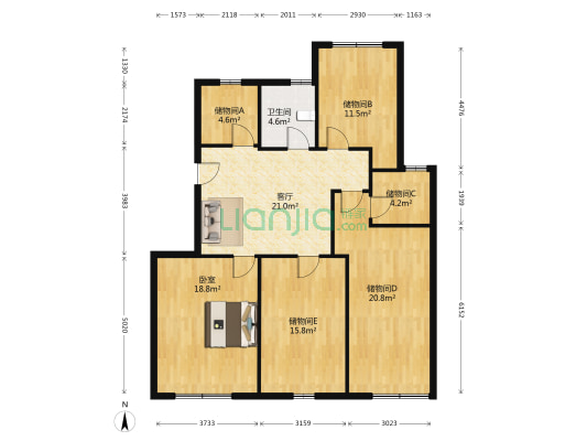 景秀江南 1室1厅1卫 134平方