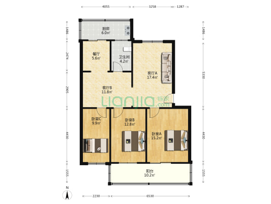 青年东街11号 3室3厅1卫 101平方
