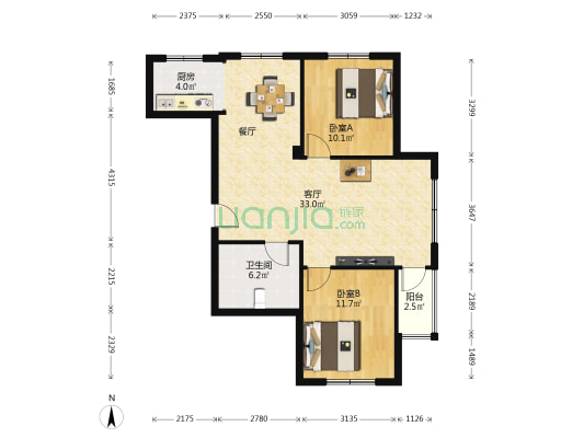 芳园新村E区 2室1厅1卫 92平方