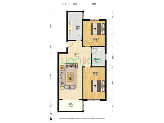 商邱路21.23号 2室1厅1卫 93平方