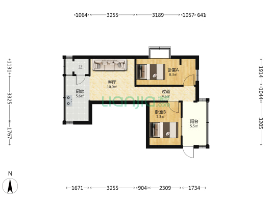 双龙桥28号院 2室1厅1卫 45平方