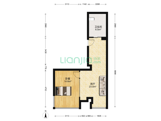 弘阳大厦 1室1厅1卫 75平方