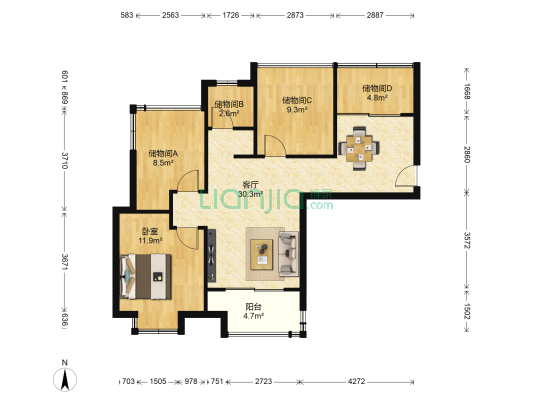 弘阳时光里一区 1室1厅0卫 74平方