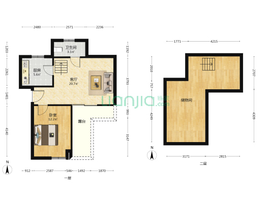 泽天下顺泽园 1室1厅1卫 59平方