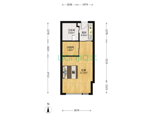江洲里 1室0厅1卫 56平方