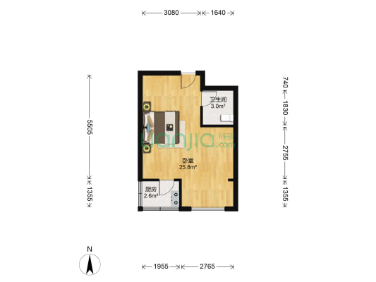 盛世华庭 1室0厅1卫 48平方