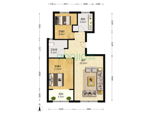 正商红枫谷 2室1厅1卫 89平方