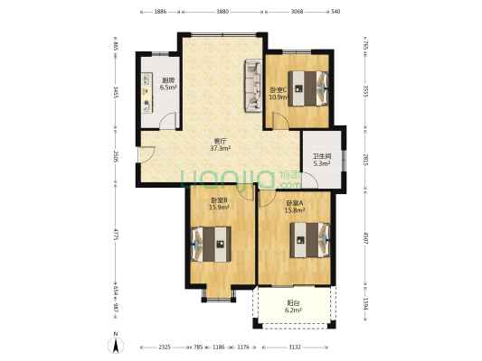 锦禾家园 3室1厅1卫 110平方
