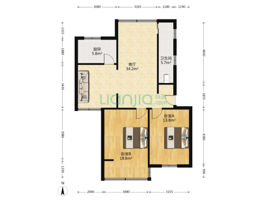 五三西巷 2室1厅1卫 96平方