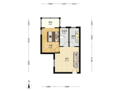 军怡公馆 1室1厅 西北-涿州军怡公馆户型图