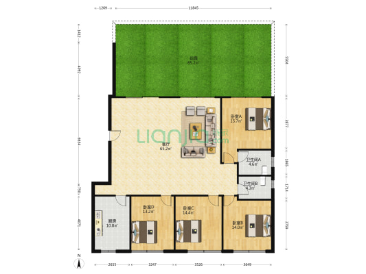 聚源汽车电商城 4室1厅2卫 134平方