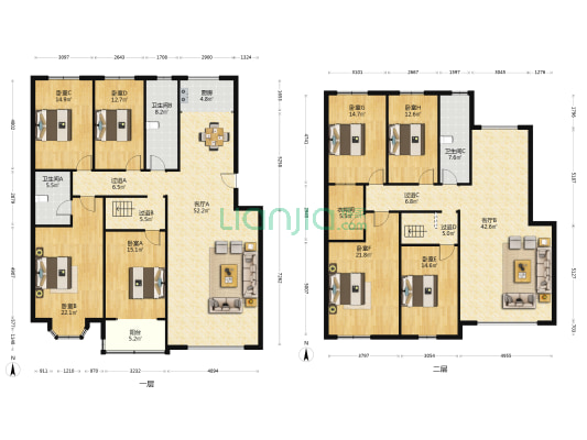 林景山庄 8室2厅3卫 317平方