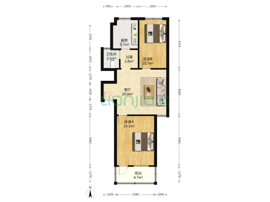 清晏小区 2室1厅1卫 76平方
