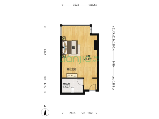 悠乐汇 1室0厅1卫 54平方