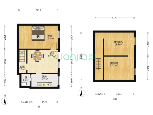 承天寺散盘 1室1厅1卫 73平方