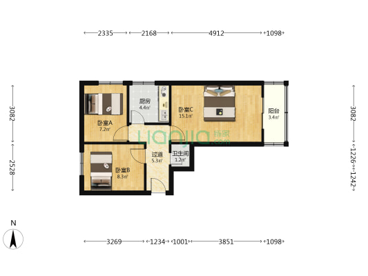 兰州市旅游学校家属院 3室0厅1卫 50平方