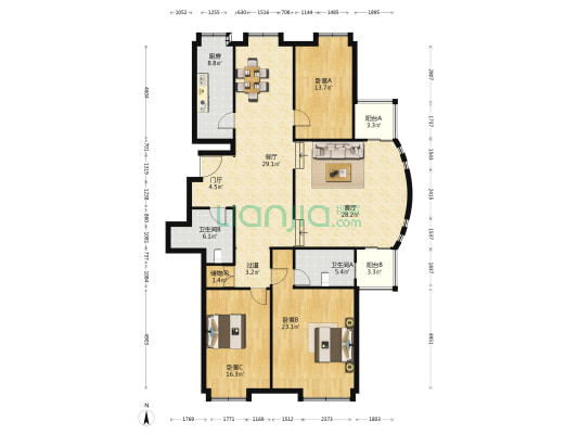 金成豪庭 3室2厅2卫 169平方
