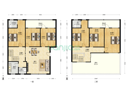 湘果公寓 6室1厅3卫 209平方