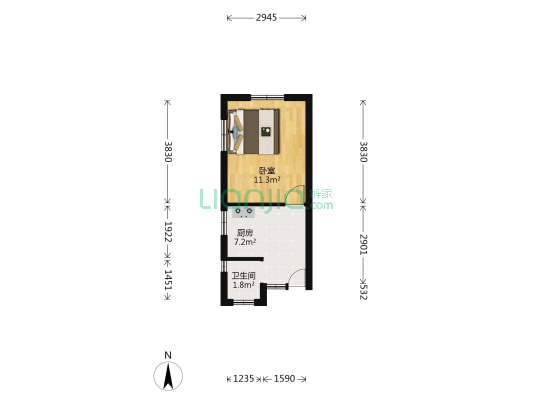 中府前 1室0厅1卫 29平方