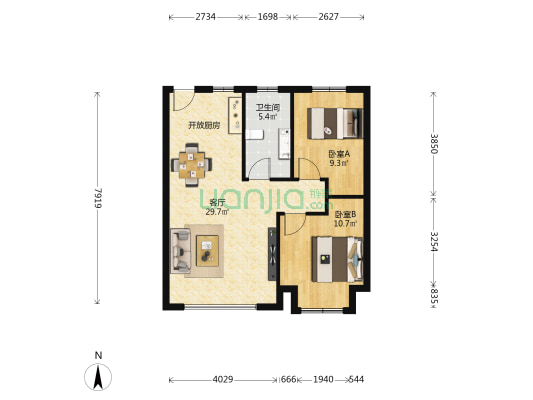 维特奥·幸福港湾 2室1厅1卫 76平方