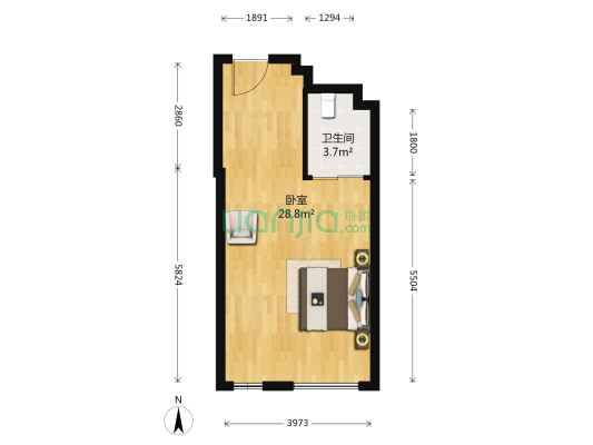 大商嘉华金石首府 1室0厅1卫 49平方