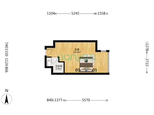 万科经典户型，万科物业有保障，精装-户型图
