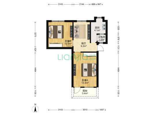 保温瓶厂宿舍（何坊西路90号） 2室1厅1卫 53平方