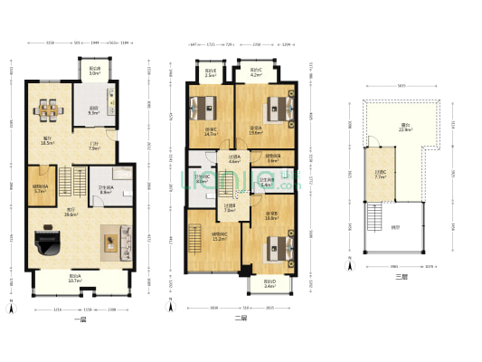 碧欣园 3室2厅3卫 249平方