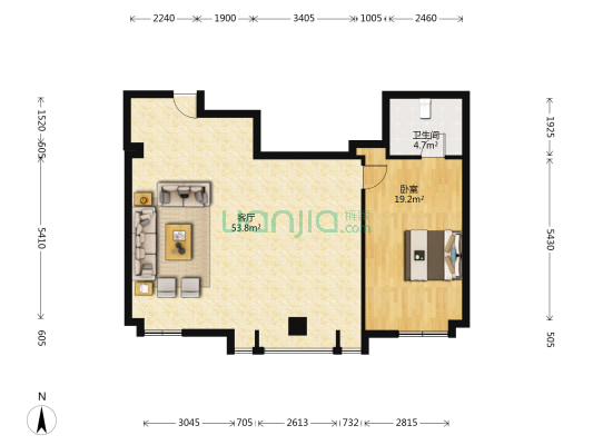 极地海洋广场 1室1厅1卫 108平方