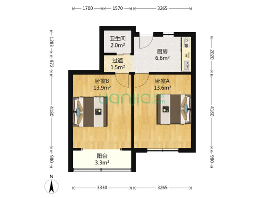 春江小区(卢湾) 2室0厅1卫 48平方