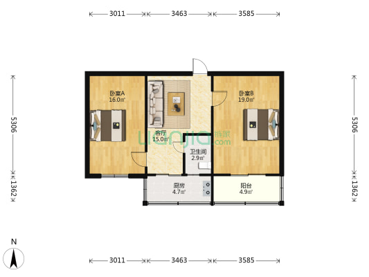 南海街 2室1厅1卫 78平方