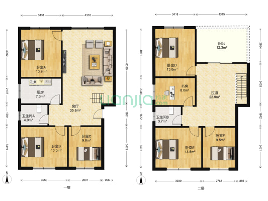 澳马商业步行街 7室1厅2卫 198平方