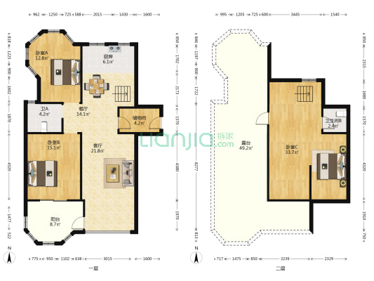 聚佳美丽园 3室2厅2卫 89平方