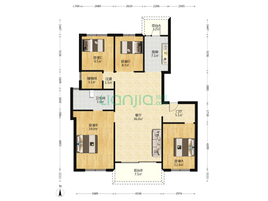 中南樾府 4室1厅1卫 138平方