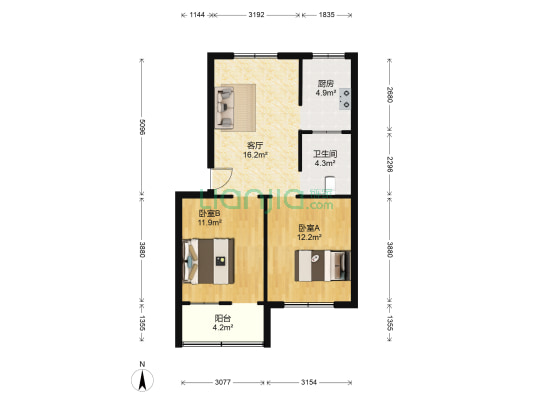 永兴路 2室1厅1卫 68平方