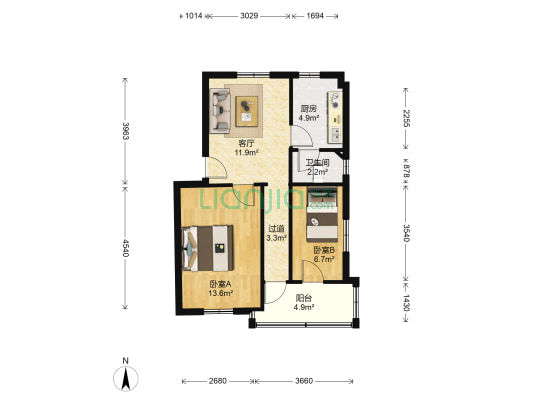 南箕路 2室1厅1卫 63平方