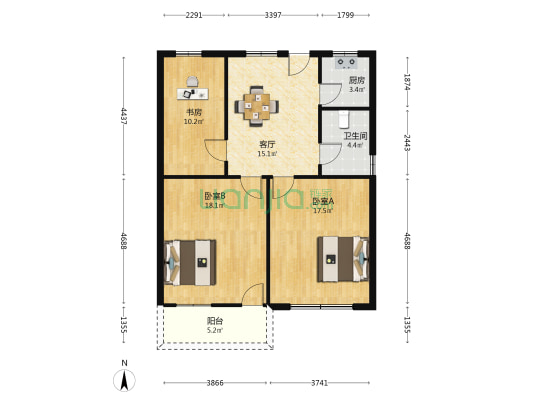 蒲东新村 3室1厅1卫 76平方