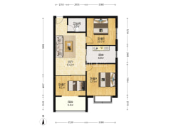 汇元精品三室两厅精装带车位地下室-涿州汇元京品户型图