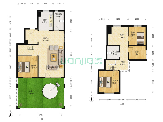 碧桂园公园印象 4室2厅2卫 160平方