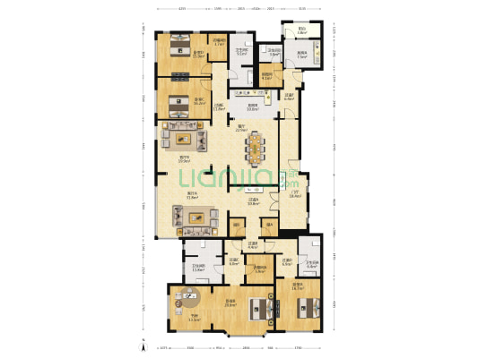 龙湖唐宁one 5室3厅4卫 381平方
