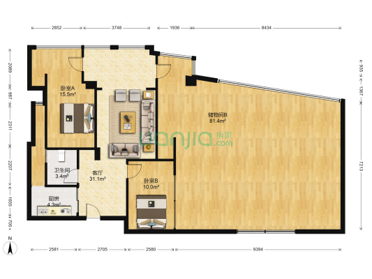 临江苑 2室1厅1卫 74平方